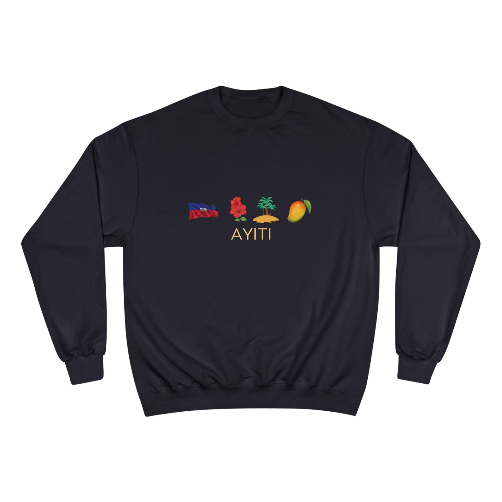 Ayiti Icons Sweatshirt — Haitian Flag, Map & Mango Crewneck - Image 9