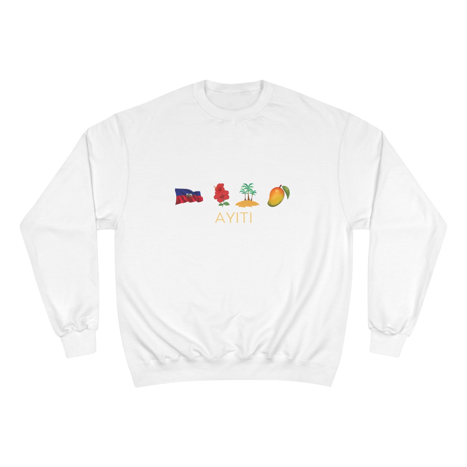 Ayiti Icons Sweatshirt — Haitian Flag, Map & Mango Crewneck - Image 5