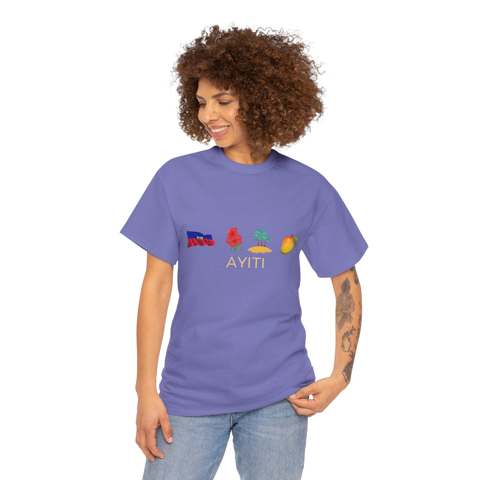 Ayiti Emoji Tee — Haiti Flag, Map & Mango Graphic T-Shirt - Image 43