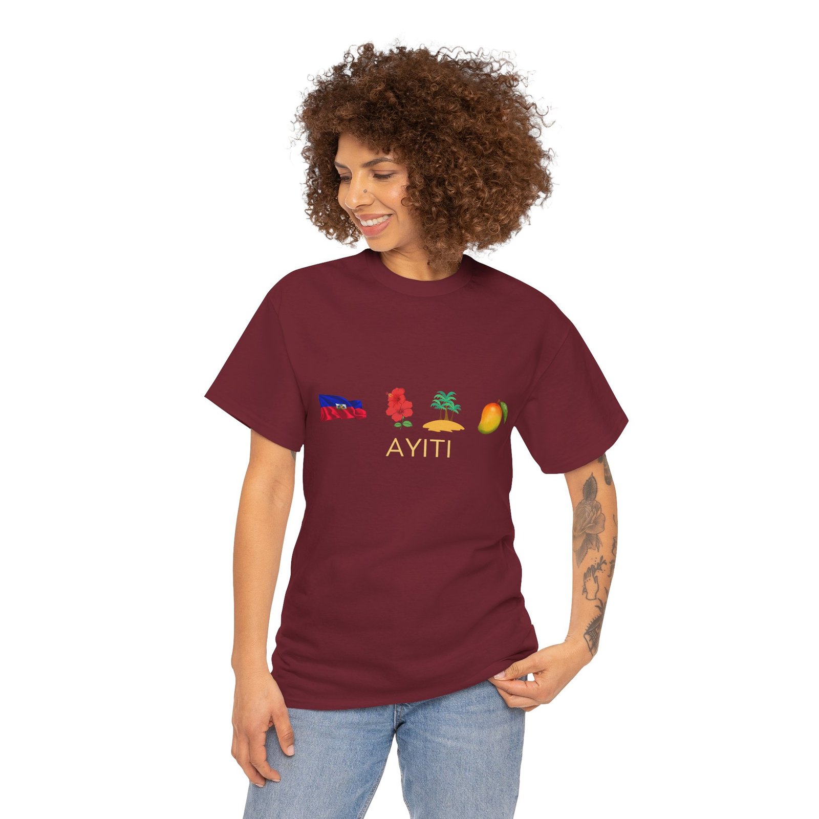 Ayiti Emoji Tee — Haiti Flag, Map & Mango Graphic T-Shirt - Image 48