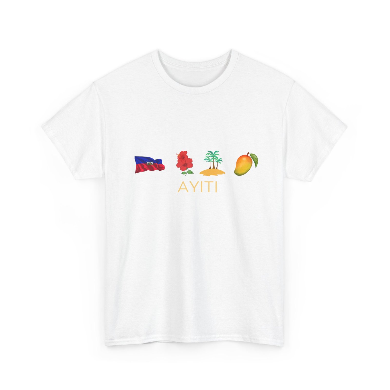 Ayiti Emoji Tee — Haiti Flag, Map & Mango Graphic T-Shirt - Image 2