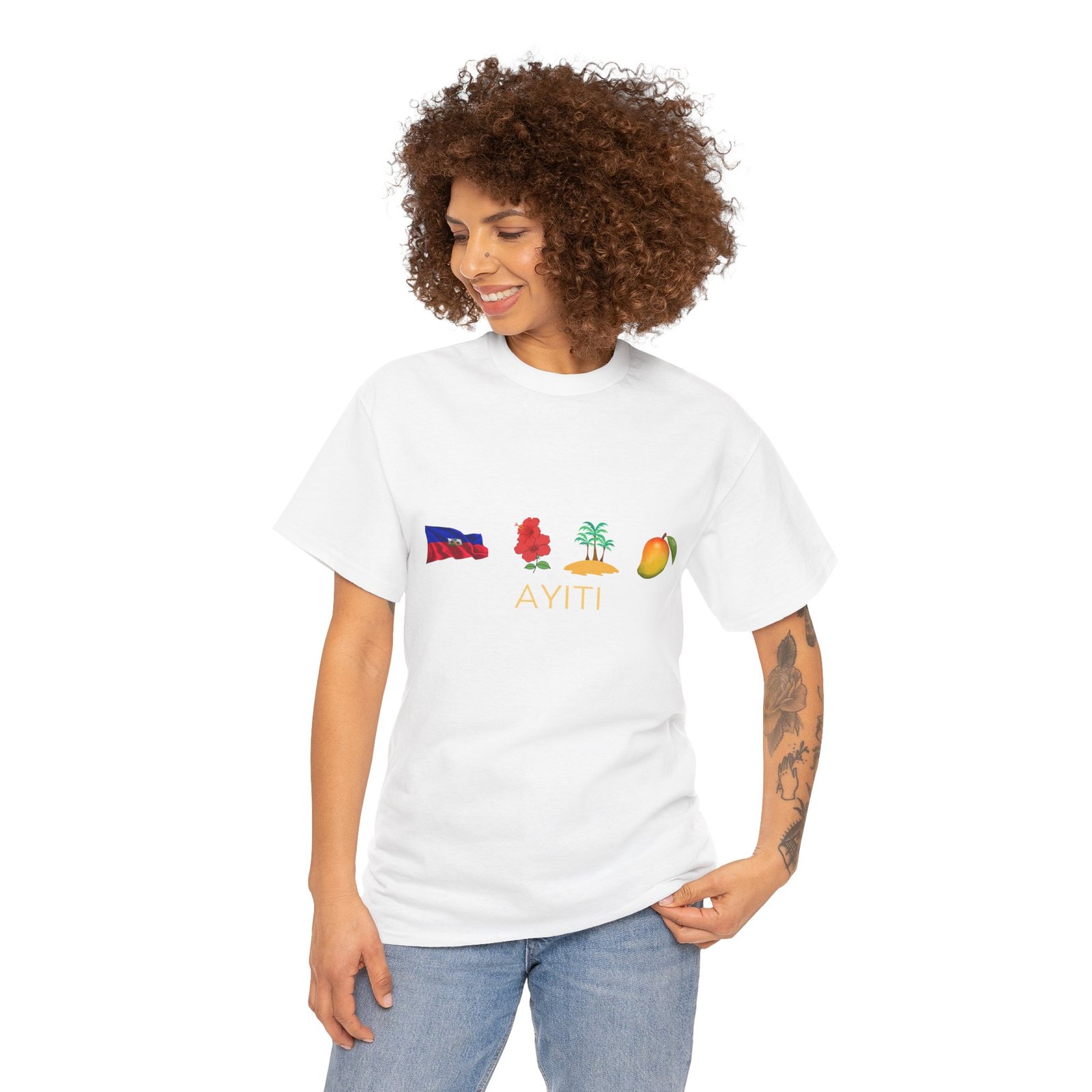 Ayiti Emoji Tee — Haiti Flag, Map & Mango Graphic T-Shirt - Image 3